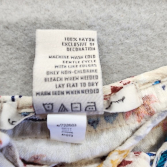 American Rag Cie Boho Cactus Print Cold Shoulder Bell Sleeve Crop Top Womens M - Picture 11 of 14